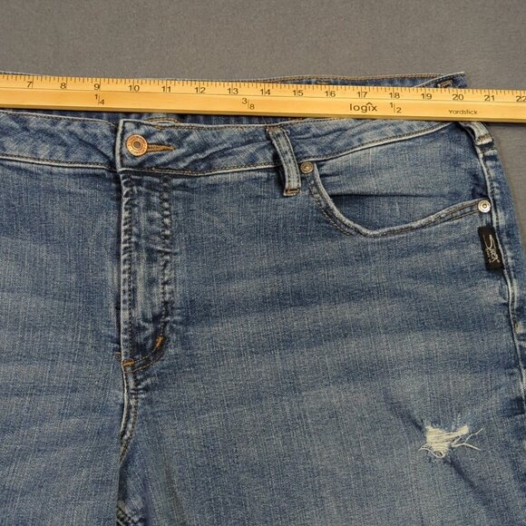 Silver Jeans Women's 20 Blue Boyfriend Distressed Denim - Picture 5 of 14